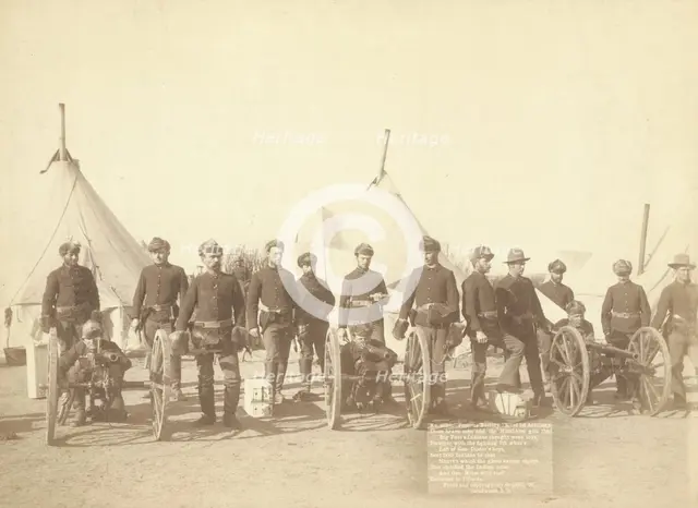 Famous Battery "E" of 1st Artillery These brave men and the Hotchkiss gun that Big Foot's..., 1891. Creator: John C. H. Grabill.