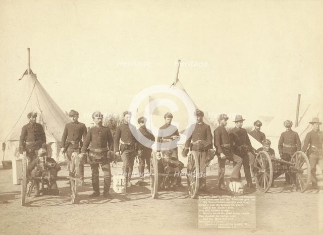 Famous Battery "E" of 1st Artillery These brave men and the Hotchkiss gun that Big Foot's..., 1891. Creator: John C. H. Grabill.
