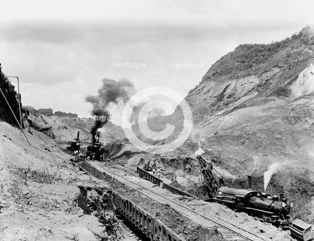 Famous Cucaracha slide, Panama Canal, c.between 1910 and 1914. Creator: Unknown.