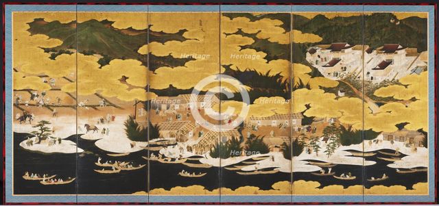 Famous Views of Omi, 1660s-90s. Creator: Kano Ein? (Japanese, 1631-1697), circle of.