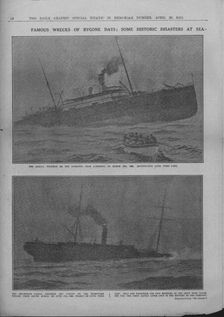 Famous Wrecks of Bygone Days: Some Historic Disasters at Sea April 20, 1912. Creator: Unknown