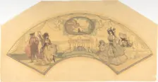 Fan Mount: The Spanish Piazza, 1896. Creator: Charles Conder