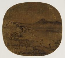 Fan mounted as an album leaf, Ming dynasty, 1368-1644. Creator: Unknown