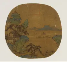 Fan mounted as an album leaf, Ming dynasty, 1368-1644. Creator: Unknown