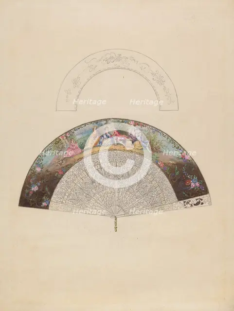Fan, c. 1936. Creator: Jessie M. Benge.