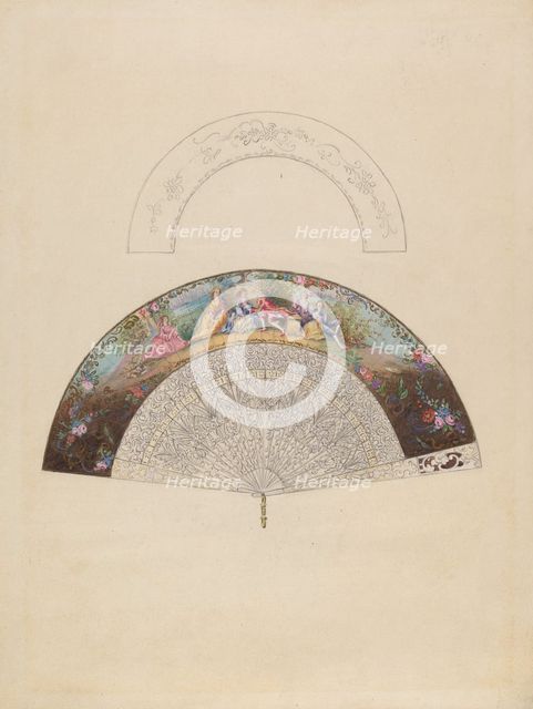 Fan, c. 1936. Creator: Jessie M. Benge.