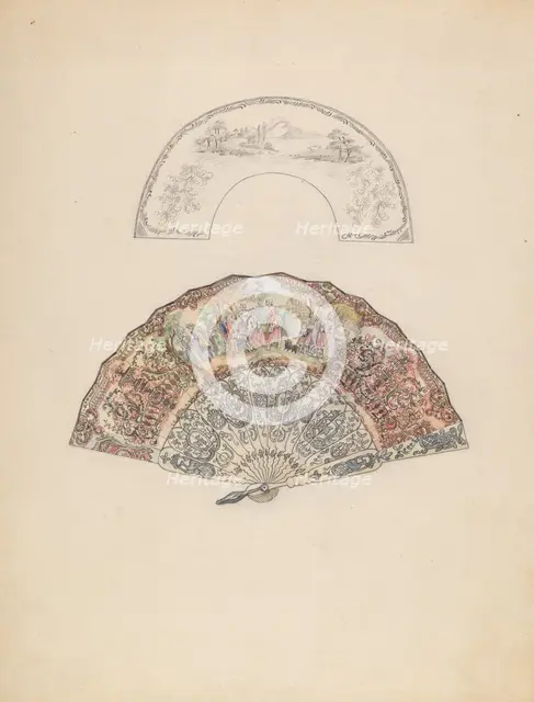 Fan, c. 1936. Creator: Rosalia Lane.
