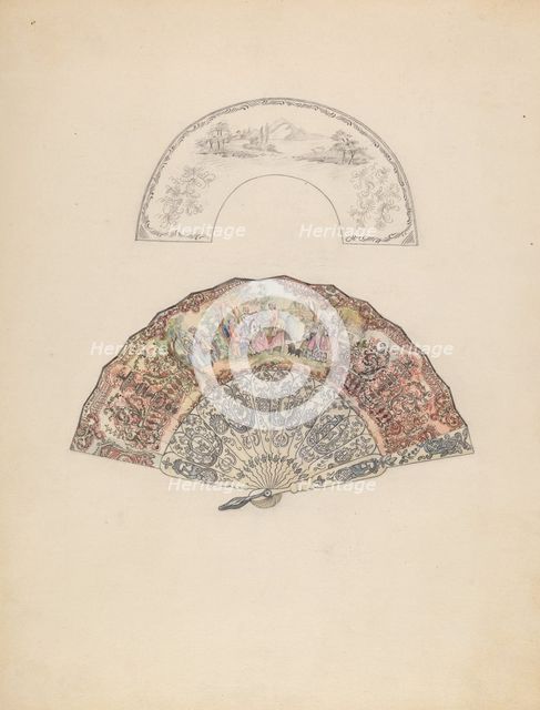 Fan, c. 1936. Creator: Rosalia Lane.