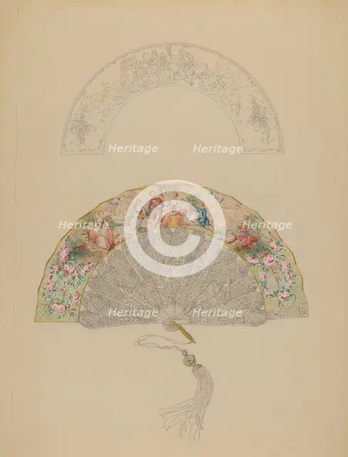 Fan, c. 1936. Creator: Rosalia Lane.