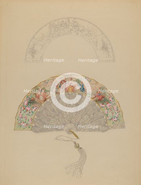 Fan, c. 1936. Creator: Rosalia Lane.