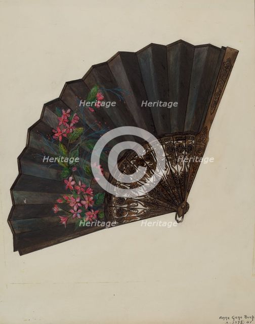 Fan, c. 1937. Creator: Ann Gene Buckley.