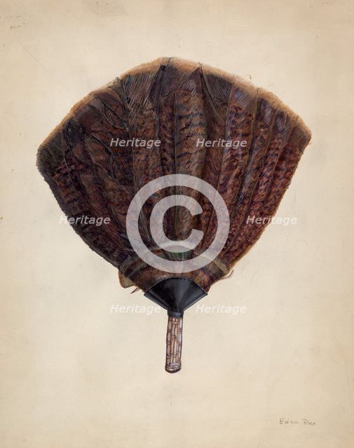 Fan, c. 1938. Creator: Edna C. Rex.