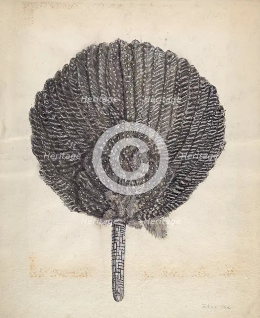Fan, c. 1938. Creator: Edna C. Rex.