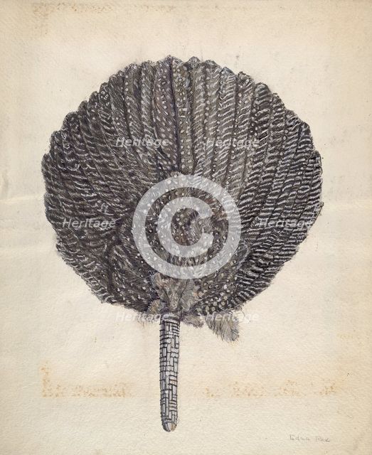 Fan, c. 1938. Creator: Edna C. Rex.