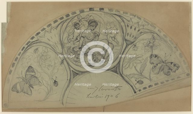 Fan Design [recto], probably 1906. Creator: Lovis Corinth.
