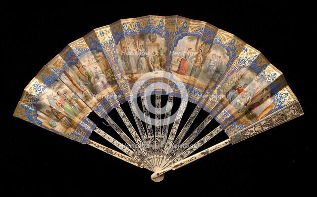 Fan, European, 1840-59. Creator: Eugene Andre Champollion.