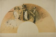 Fan for the Gavarni Ball, 1903. Creator: Jean Louis Forain