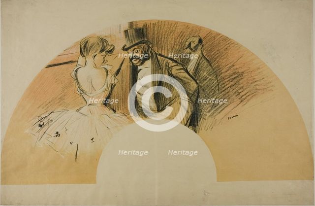 Fan for the Gavarni Ball, 1903. Creator: Jean Louis Forain.