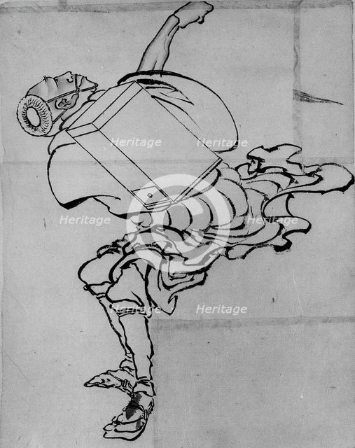 Fan Peddler, 18th-19th century. Creator: School of Katsushika Hokusai.