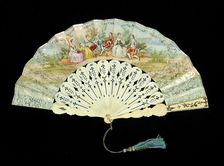 Fan, possibly French, 1860-69. Creator: Unknown