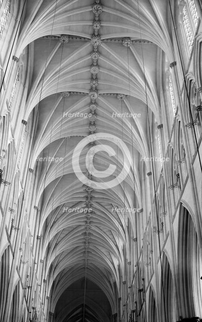 Fan vaulting in Westminster Abbey, London, 1945-1980. Artist: Eric de Maré