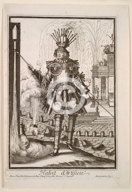 Fanciful Costumes: Costume of the Fireworks Maker, c. 1690. Creator: Nicolas de Larmessin II (French, 1638-1694).