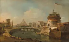 Fanciful View of the Castel Sant'Angelo, Rome, c. 1785. Creator: Francesco Guardi