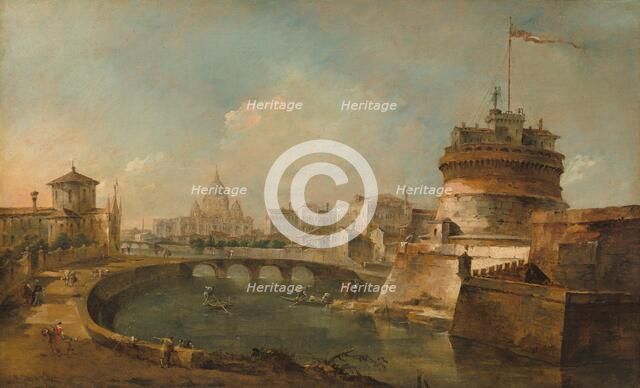 Fanciful View of the Castel Sant'Angelo, Rome, c. 1785. Creator: Francesco Guardi.