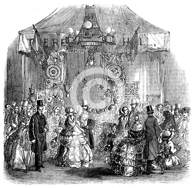 Fancy Bazaar recently held in the Townhall, Hadleigh, Suffolk, in aid of the Restoration..., 1858. Creator: Unknown.