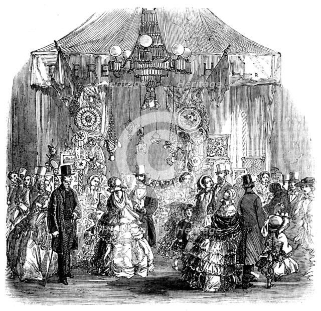 Fancy Bazaar recently held in the Townhall, Hadleigh, Suffolk, in aid of the Restoration..., 1858. Creator: Unknown.