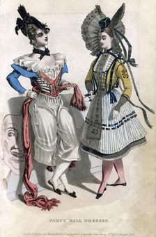 Fancy ball dresses, 1830