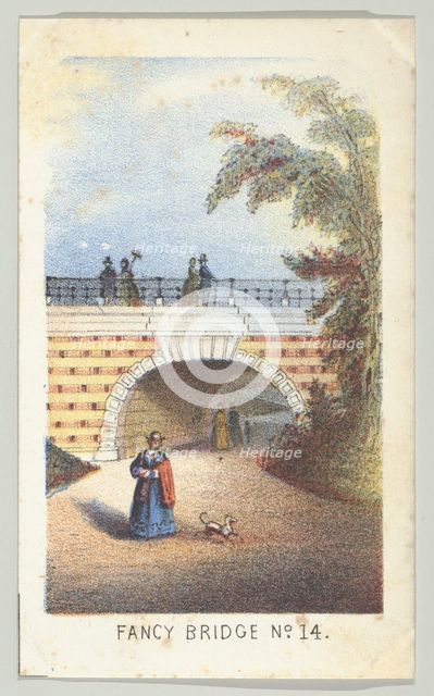 Fancy Bridge No. 14, from the series, Views in Central Park, New York, Part 3, 1864. Creator: Louis Prang.