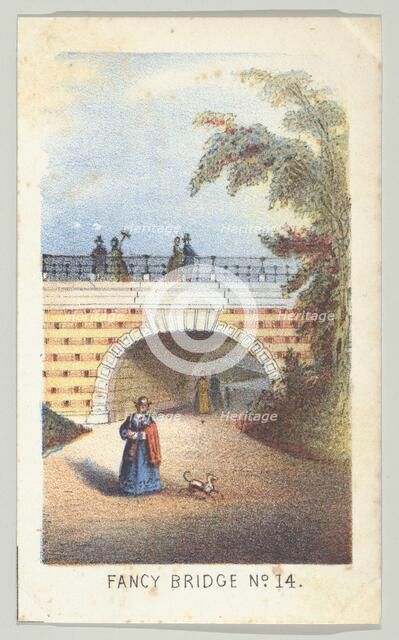 Fancy Bridge No. 14, from the series, Views in Central Park, New York, Part 3, 1864. Creator: Louis Prang.