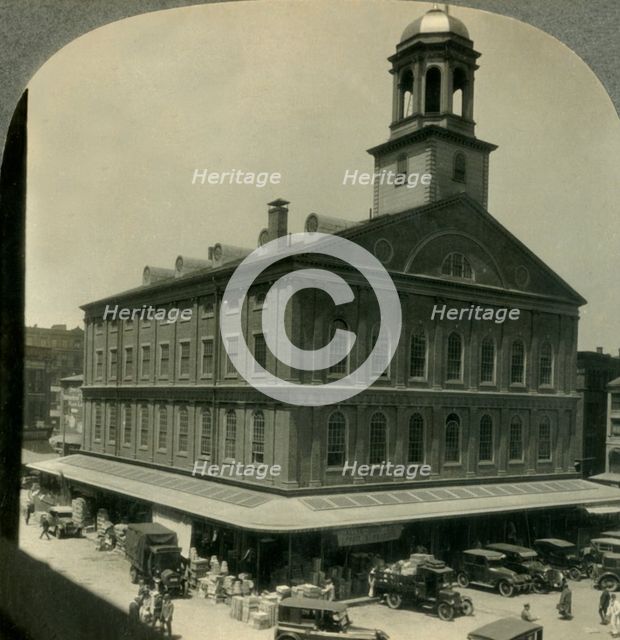 'Faneuil Hall, Looking W. from Quincy Market to Beacon Hill, Boston, Mass.', c1930s. Creator: Unknown.