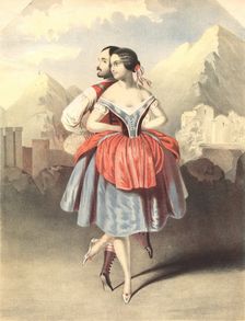 Fanny Cerrito (1817-1909) and Arthur Saint-Léon (1821-1870) in La Polka by Cesare Pugni , c. 1843