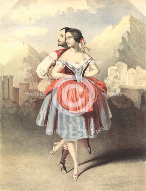 Fanny Cerrito (1817-1909) and Arthur Saint-Léon (1821-1870) in La Polka by Cesare Pugni , c. 1843.