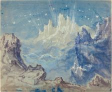 Fantastic Mountainous Landscape with a Starry Sky. Creator: Robert Caney