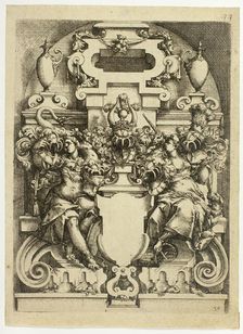 Fantastic Architecture, plate 36 (later 44, and 125) from Architectura, c. 1596. Creator: Wendel Dietterlin the Elder