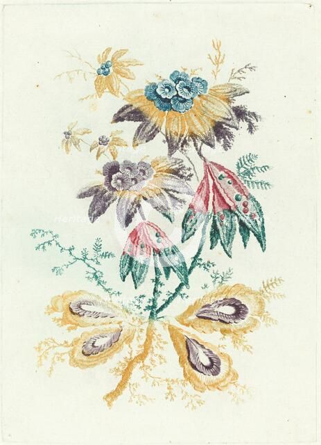 Fantastic Flowers with Peapod Leaves, 1795. Creator: Anne Allen.