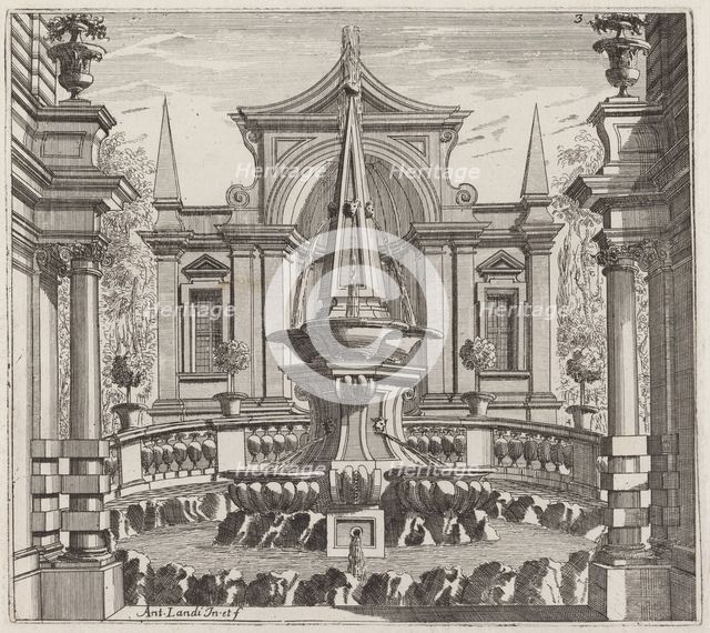 Fantastic Garden with a Fountain and a Garden Pavilion, before 1753. Creator: Giuseppe Antonio Landi.