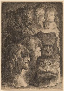 Fantastic Heads, 1638. Creator: Jacob III de Gheyn