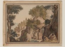 Fantastic Landscape with a Hermit, 1793. Creator: Felix Cavalli