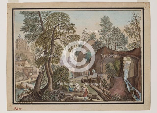 Fantastic Landscape with Peddlars, 1793. Creator: Felix Cavalli.