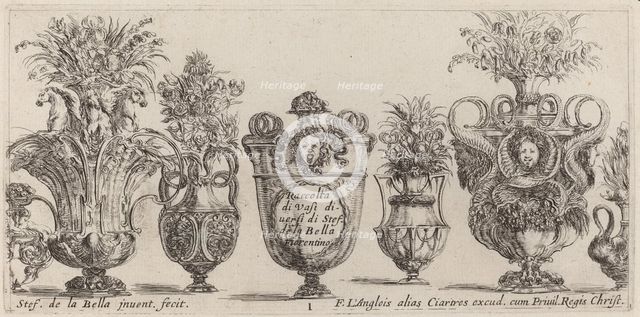Fantastic Vases, probably 1646. Creator: Stefano della Bella.