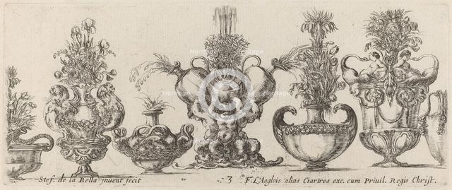 Fantastic Vases, probably 1646. Creator: Stefano della Bella.