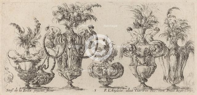 Fantastic Vases, probably 1646. Creator: Stefano della Bella.