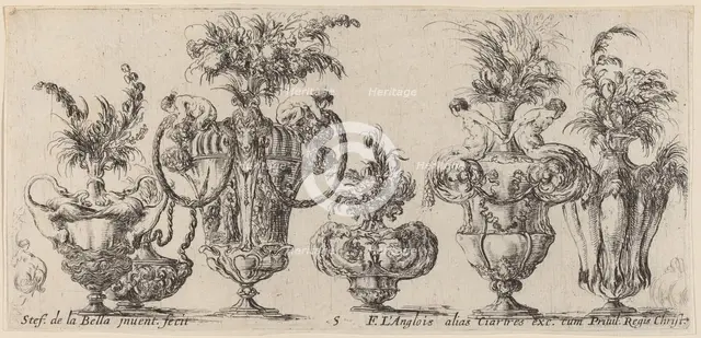 Fantastic Vases, probably 1646. Creator: Stefano della Bella.