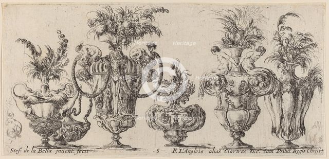 Fantastic Vases, probably 1646. Creator: Stefano della Bella.