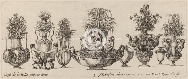 Fantastic Vases, probably 1646. Creator: Stefano della Bella.