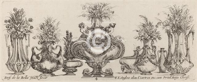Fantastic Vases, probably 1646. Creator: Stefano della Bella.